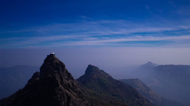 Temple at one of the tallest mountain in India known as Girnar Mountain located in Junagadh, Gujarat, India