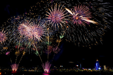 fireworks over the river