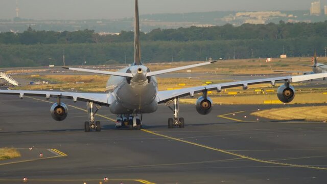 Airplane towing to service