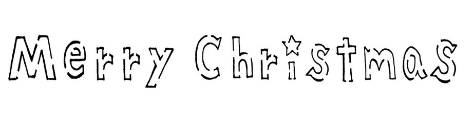 ペン画のクリスマス文字素材