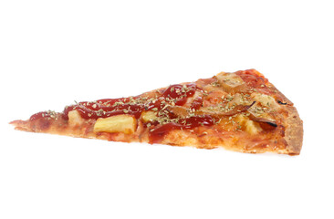 Slice of fresh pizza  isolated on white