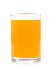 Orange juice in glass  isolated on white background