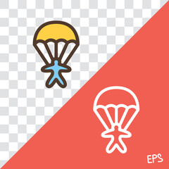 Color vector icon with skydiver