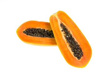 papaya isolated on white background