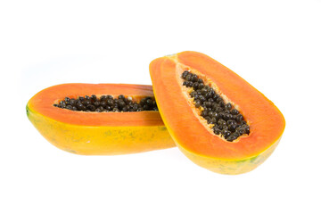 papaya isolated on white background