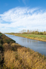 Landscape of Danube Tisa Danube Canal in Vojvodina,Serbia