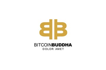 bitcoin buddhist or initial B B Logo Symbol design inspiration