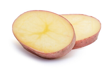 clipping path rocco red potato isolated on white background