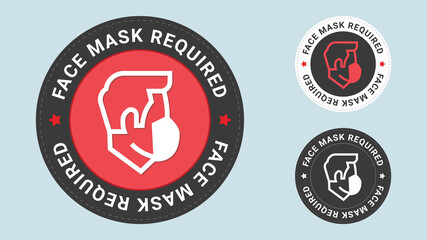 Face Mask Required stamp vector illustration. Vector certificate icon. Vector combination for certificate in flat style.