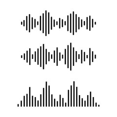 Set of audio sound wave icon. Music equalizer sign. Vector amplitude.