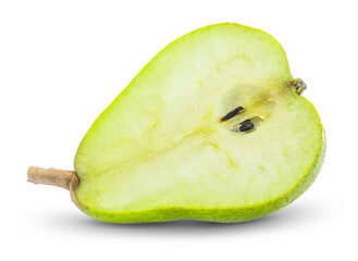 fresh green pear fruit isolated on white background