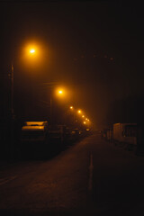 cars on the road at night