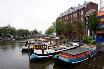 Fototapeta na wymiar Holland, Amsterdam, the city with its water channels