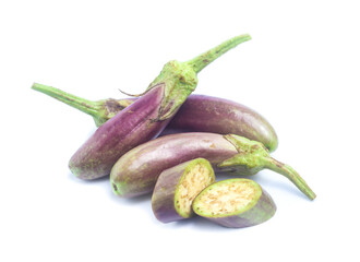 eggplants on white background