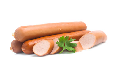 Frankfurter sausage isolated on white background