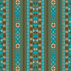 Ethnic background with blue and brown tribal motifs