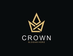golden crown or letter M Logo Design inspiration