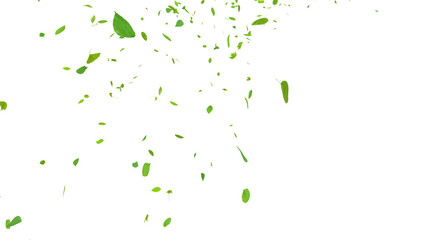 Green Flying leaves leaf 3D illustration background