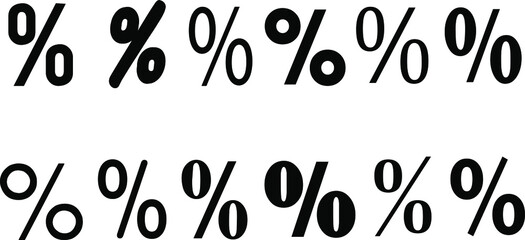 Percent percentage sign black vector symbol interest rates icon finance sale discount price illustration