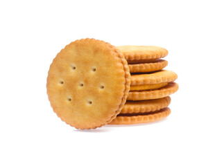 Sandwich cracker on white background