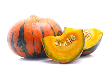 yellow pumpkin isolated on white background