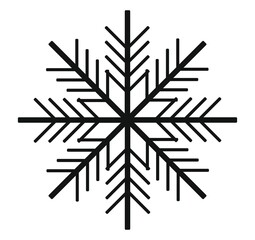 Cute black snowflake on a white background.
Snowflake detail decorating your work.
Vector isolated.