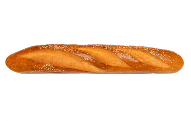 
Crispy loaf on a white background