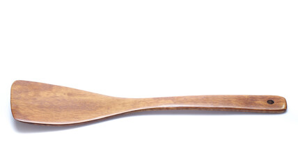 spatula turner isolated on white background (wood)