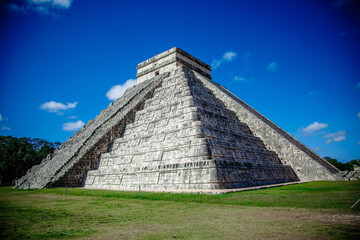 the stairs of chichen itza temple. Mexico