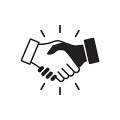 Business agreement handshake icon in line style, friendly handshake icon for apps and websites, vector illustration,	