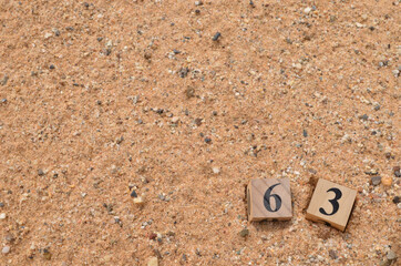 Number 63, number cube in natural concept.