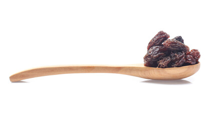 Organic dried Raisins isolated on white background