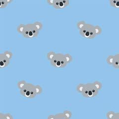 Cute koala seamless pattern, vector illustration © Totostarkk9456