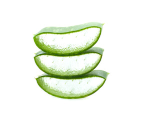 Aloe sliced, isolated on a white background