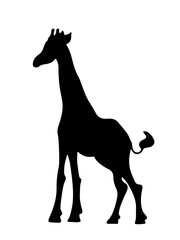 Giraffe silhouette vector icon. Zoo/safari sign. .
