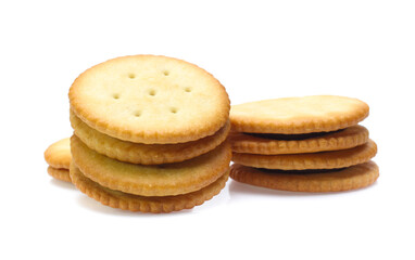 Sandwich biscuits cracker isolated on white background