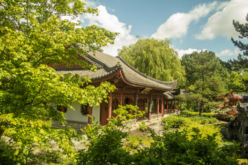 chinese pavillion in the garden