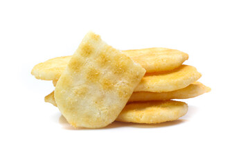 Rice cracker on white background