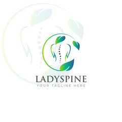 ladyspine logo,creative abstract back bone vector