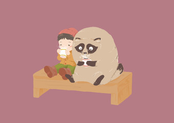 たぬきのたんたんはじめてのココア