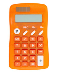 Retro orange calculator simply with display