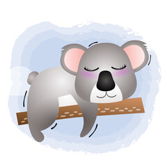 cute little koala in the children's style. cute cartoon koala vector illustration