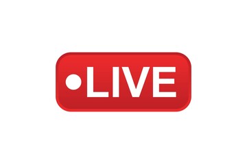 live broadcast icon . video broadcasting and live streaming icon. red Button symbols for TV, news, movies, shows, vector illustration
