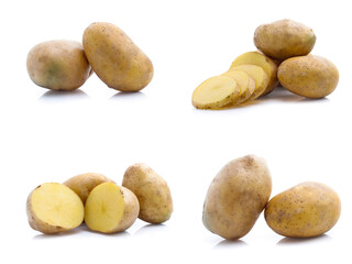 set of potatoes isolated on white background
