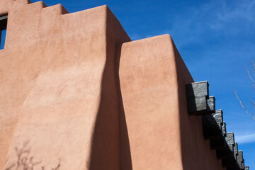 Southwest Style building with adobe and wood