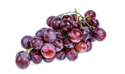 Red grapes isolated on white background