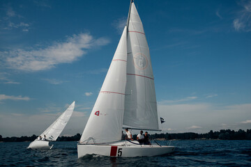 Obraz na płótnie Canvas Sailing yacht race. Yachting. Sailing regatta.
