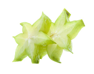 Fototapeta premium star fruit - carambola isolated on white background (starfruit)