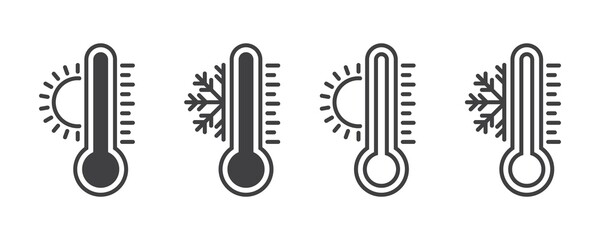 Thermometer icon, Weather temperature symbol, vector illustration - obrazy, fototapety, plakaty