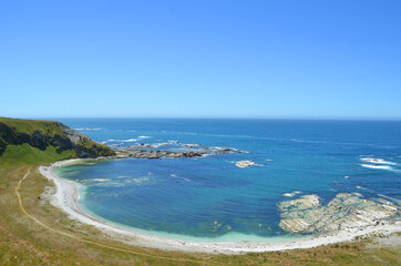 Fototapeta na wymiar The picturesque coastal town of Kaikoura is the perfect place for marine life encounters, coastal walks, and tucking into a plate of crayfish.